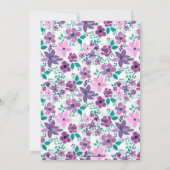 Waterverf Bloemen Paarse Roze Botanisch Kaart (Achterkant)