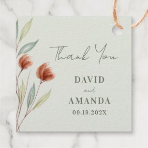 Waterverf Bloemen Pastel Groen Bedankjes Labels