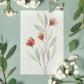 Waterverf Bloemen Pastel Groen Bedankkaart