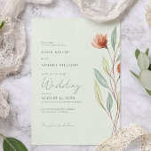 Waterverf Bloemen Pastel Groen Bedankkaart