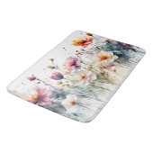 Waterverf Bloemen Pastel Minimaal Botanisch Badmat (Gekanteld)