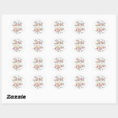 Waterverf Bloemen Pastel Rozen Ronde Sticker (Vel)