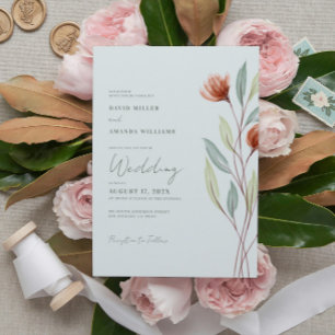 Waterverf Bloemen Pastelgroen Kaart
