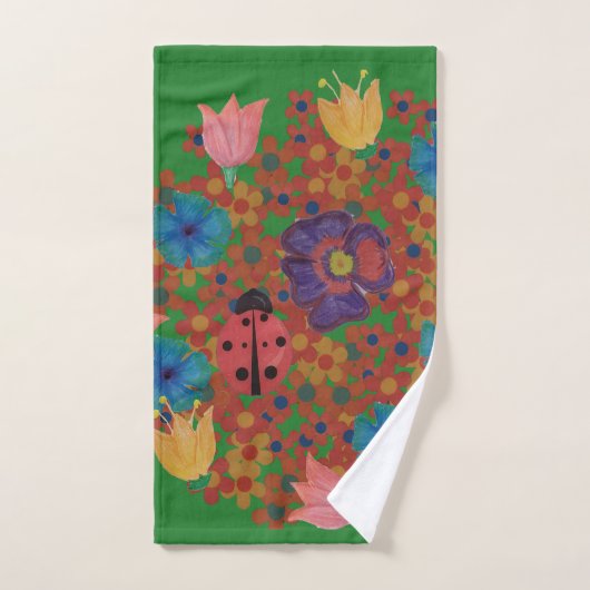 waterverf bloemen patroon bad handdoek (Handdoek)