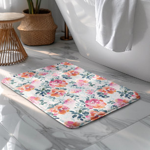 Waterverf Bloemen Patroon Elegante Bloemen Badmat