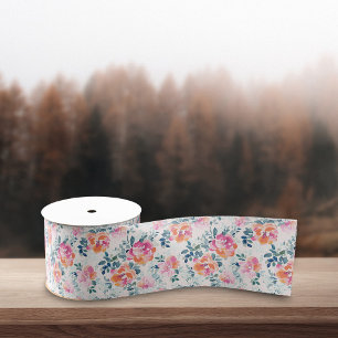 Waterverf Bloemen Patroon Elegante Bloemen Lint