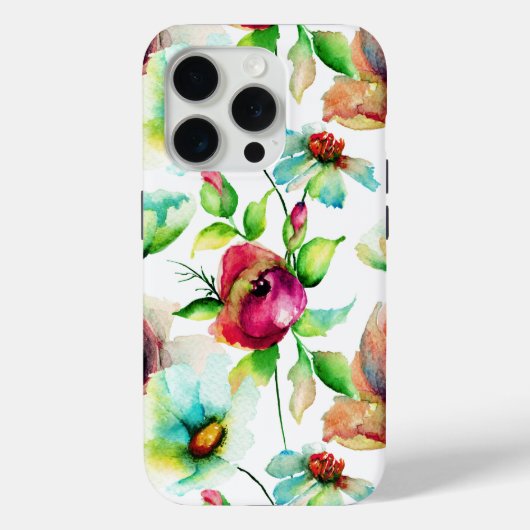 Waterverf Bloemen Patroon Illustratie Case-Mate iPhone Case (Achterkant)