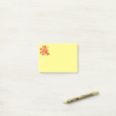 Waterverf Bloemen Perzikkleurig en Geel Post-it® Notes (Op bureau)