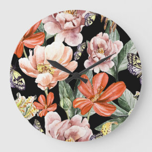 Waterverf Bloemen: Pioen Roos Lily Grote Klok