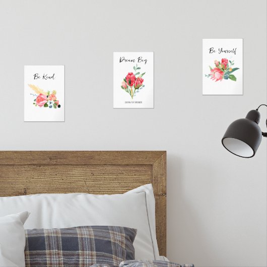 Waterverf Bloemen Positieve Bevestiging Aangepaste Muurkunst Sets (Slaapkamer)