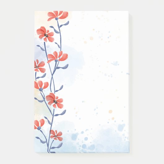 Waterverf bloemen Post-het Nota's Post-it® Notes (Voorkant)