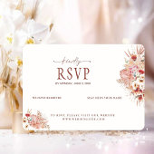 Waterverf Bloemen QR Code RSVP bruiloft Kaart