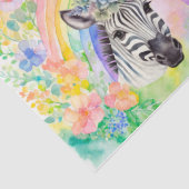 Waterverf Bloemen Regenboog & Zebra Decoupage Tissuepapier (Detail)