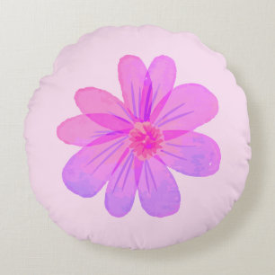 Waterverf bloemen rond kussen