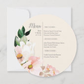 Waterverf Bloemen Ronde Menu Uitnodiging (Voorkant)