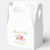 Waterverf Bloemen Roze Blush Goud Bruiloft Bedankt Bedankdoosjes (Open)
