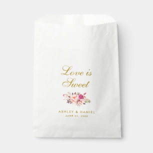 Waterverf Bloemen Roze Goud Bruiloft Liefde Is Zoe Bedankzakje