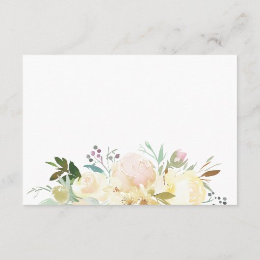 Waterverf Bloemen Roze Ivoor Bruiloft DETAILS Informatiekaartje (Achterkant)