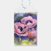 Waterverf bloemen roze papaver cadeaulabel (Achterkant)