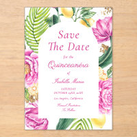 Waterverf Bloemen Roze pioenen Tulpen Quinceañera