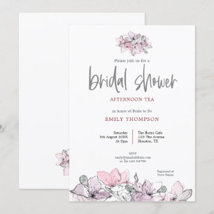 Waterverf Bloemen Roze Script Vrijgezellenfeest Te Kaart