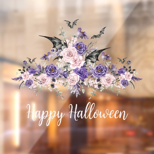 waterverf Bloemen rozen Happy Halloween stijlvol Raamsticker (Vel 2)