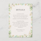Waterverf Bloemen Rustiek Bruiloft Invoegen Informatiekaartje (Voorkant)