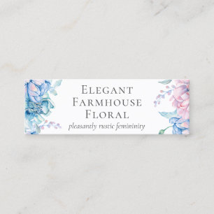 Waterverf Bloemen & Rustieke Houten Pioen Social M Mini Visitekaartje
