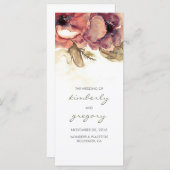 Waterverf Bloemen Rustieke Trouwprogramma's Programma (Voorkant / Achterkant)