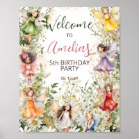 Waterverf Bloemen Schattigee feeën Party Welkomstb