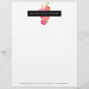 Waterverf Bloemen Schoonheid en Design Letterhead Custom Briefhoofd