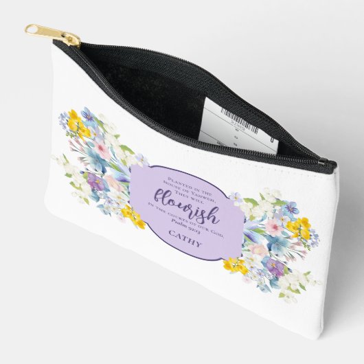 Waterverf Bloemen Schriftvers gepersonaliseerd Etui (Open)