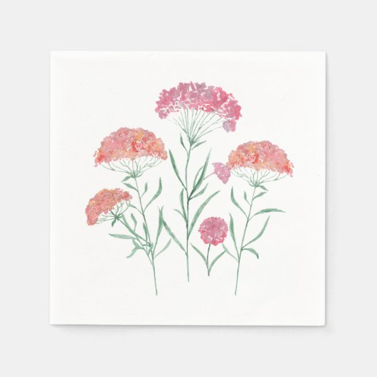 Waterverf, bloemen. servet (Voorkant)