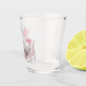 Waterverf bloemen shot glas (Rechts)