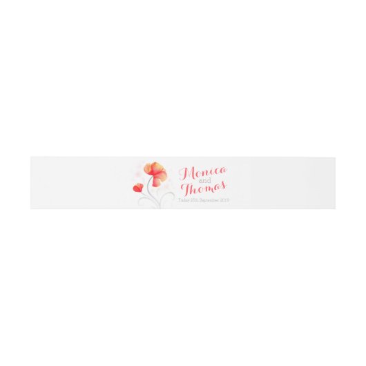 Waterverf Bloemen sinaasappel bruiloft Custom Bell Uitnodigingen Wikkel (Vlak)