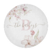 Waterverf Bloemen Snijplank met Monogram (Voorkant)