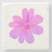 Waterverf bloemen stenen onderzetter (Voorkant)