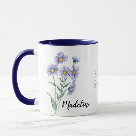 Waterverf bloemen ster september geboorterefloer mok (Links)