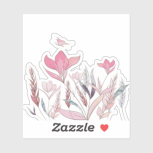 Waterverf bloemen sticker