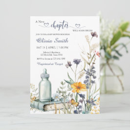 Waterverf Bloemen Storybook Boy Baby shower Kaart