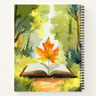 Waterverf bloemen - Surrealistisch blad het lezen  Notitieboek