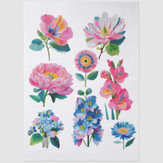 waterverf bloemen tissuepapier