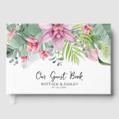 Waterverf Bloemen Tropische bruiloft Gastenboek (Voorkant)