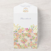 Waterverf Bloemen Tuin Party Crest Bruiloft All In One Uitnodiging (Buitenkant)