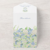 Waterverf Bloemen Tuin Party Crest Bruiloft All In One Uitnodiging (Buitenkant)