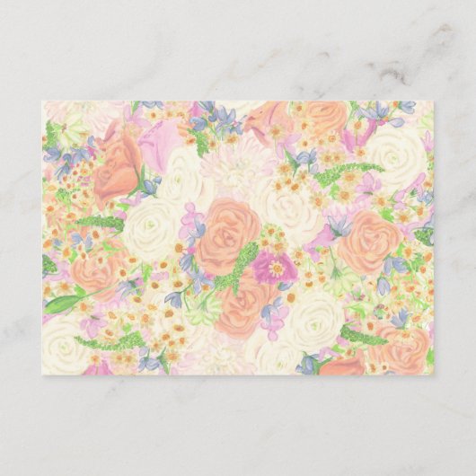 Waterverf Bloemen Tuin Party Crest Bruiloft Informatiekaartje (Achterkant)