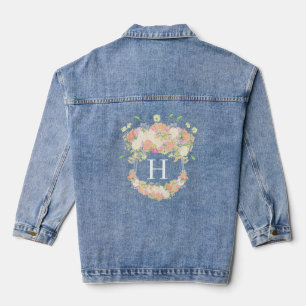 Waterverf Bloemen Tuin Party Crest Denim Jacket
