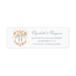 Waterverf Bloemen Tuin Party Crest Etiket