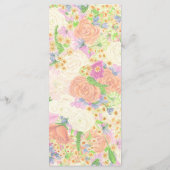 Waterverf Bloemen Tuin Party Crest Menu (Achterkant)