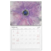 Waterverf bloemen Twee pagina 12-maands kalender (Feb 2026)